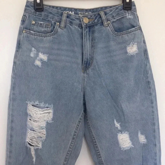 MOM Distressed Blue  Jeans - Picture 2 of 2